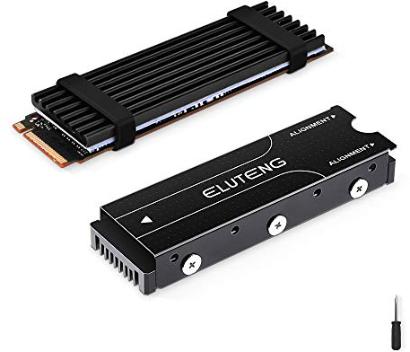 ELUTENG M.2 SSD NVME Heatsink 2280 Support Double Sided M2 SSD Cooling with Thermal Silicone Pads Cooler for PC/PS5/PS5 Slim Internal Storage PCIE NVME or NGFF SATA M.2 SSD Installation