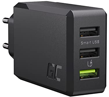 USB-A Ladegerät 30W 3 Port USB Green Cell Power Adapter mit Quick Charge 3.0 Handy Schnellladegerät netzteil Multi USB Mehrfach Ladegerät für Phone 13 12 iPad Galaxy S22 S21 S20 Tablet Android Handys | 30-W-USB-Ladegerät mit 3 USB-A-Anschlüssen, Ultra Charge, Smart Charge sowie Überspannungs- und Kurzschlussschutz