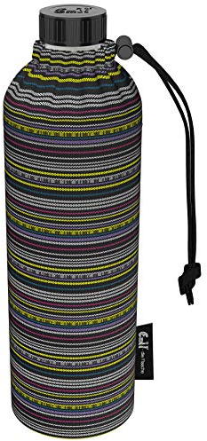 Emil Trinkflasche aus Glas für Mädchen & Jungen isolierte Glasflasche für Schule, Freizeit, Sport: Kinder & Eltern BIO 0,75l Neon (Weithals)