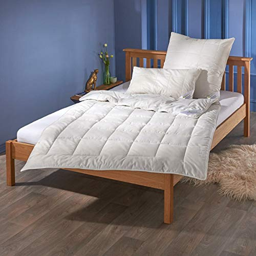 Traumschlaf Alpaka Bettdecke • Ganzjahresdecke mit 100 % Alpakawolle • Hochwertige Naturbettdecke • Temperaturausgleichend & atmungsaktiv • Für Allergiker geeignet 240x220 cm