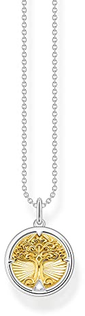 THOMAS SABO Kette Tree of Love gold 925 Sterlingsilber, Geschwärzt, 750 Gelbgold Vergoldung