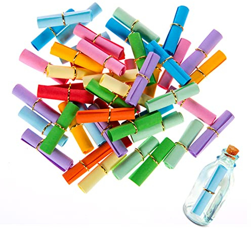 IFUDE Lose zum Selber Beschriften, 100 Rolle Tombola Uunbedruckt Leere Lose Bunte Mischung kleine Zettel zum beschriften Los unbeschriftet für Geburtstag oder Wunscherfüller
