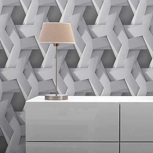 Leonardo M1-No.3559 Papier peint intissé - Aspect 3D - Moderne - Géométrique - Gris