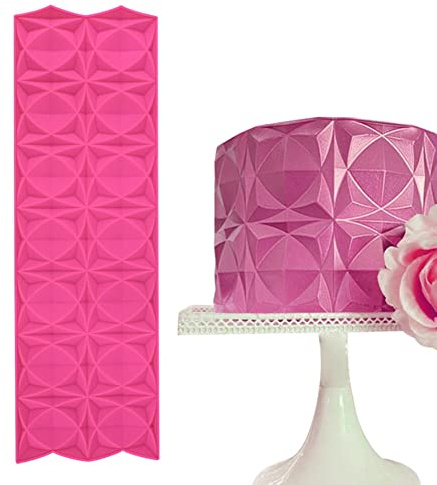 TortenSchablonen Diamant Kuchen Dekoration Rechteckige Strukturmatte Silikon Prägematte Fondant Schokolade Cookie Schablonen für DIY Kuchen Tortendeko Kekse Dessert