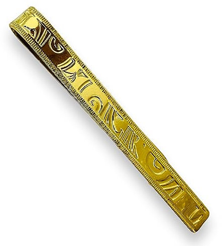 Exquisite Gifts For Men 24k Gold Plated Tie Bar Clasp Clip Clamp Pin - Hand Engraved Pattern, Elegant British Craftsmanship - For, Birthday, Dad,