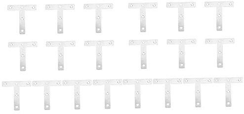 OSALADI 20pcs Strong Easy to Install Steel Corner Brackets Stainless Steel Plate Brackets for Longevity in Fencing