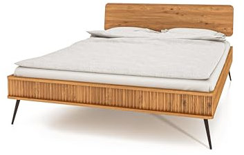 byoak Bett Kula - Massivholzbett, Bettrahmen - Bed Frame, holzbett zum Schlafzimmer, bettgestell mit kopfteil - ohne matratze, aus Massivholz - Naturgeölt (200x220 cm)