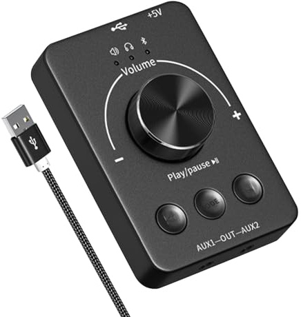 USB-Lautstärkeregler, externer USB-Lautstärkeregler, USB-Audio-Kontrollknopf, Multimedia-Regler mit Stummschaltfunktion für PC, Audio-Lautstärke, gut für Artis-Zubehör