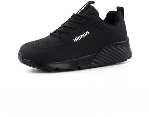 Hitmars Womens Trainers Running Shoes Ladies Athletic Sneakers Comfort Outdoor Sports Lightweight Non Slip Wate-Repellent Black UK6.5(EU40)