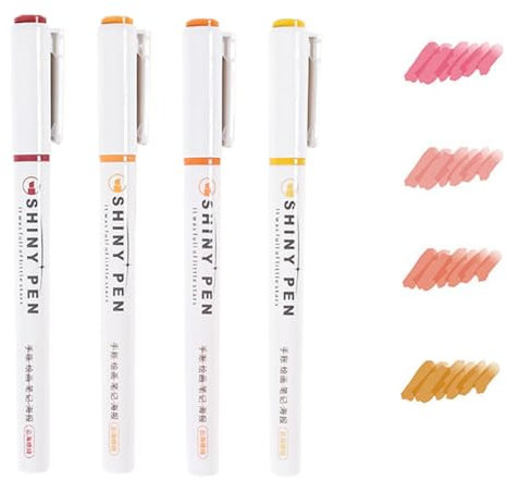Krmoau Textmarker, Textmarker, Vielseitiges Glitzer- und Rosa-Textmarker-Set, Glitzer-Textmarker mit schneller Trocknung für Zeichnungen, Mädchen, Tagebücher, Kalender, Notizen, Studenten, Poster,