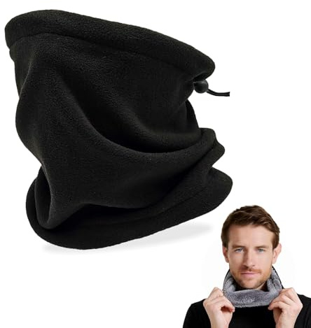 SEFIRST Winter Halsschlauch Herren Ski, Halten Fleece Schlauchschal Herren, Loop Schal Halswärmer Nackenwärmer Männer Gesichtsschal Damen, Winddichte Thermo, Rundschal für Fahrrad Joggen, Schwarz