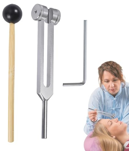 Stimmgabel 128 Hz - Stimmgabel sensorische Stimmgabel aus Aluminiumlegierung | Stimmgabel mit Körpergewicht, medizinische Stimmgabel Diapason, Diapason Kit, Stimmgabelhammer für Entspannung, Yoga