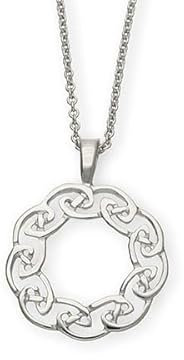 ORTAK 925 Sterling Silver Handmade Pendant Necklace | Lightweight Round Celtic Circlet | Knots Artwork Inspired | High Polished | Celtic Fine Jewellery | Made In Scotland