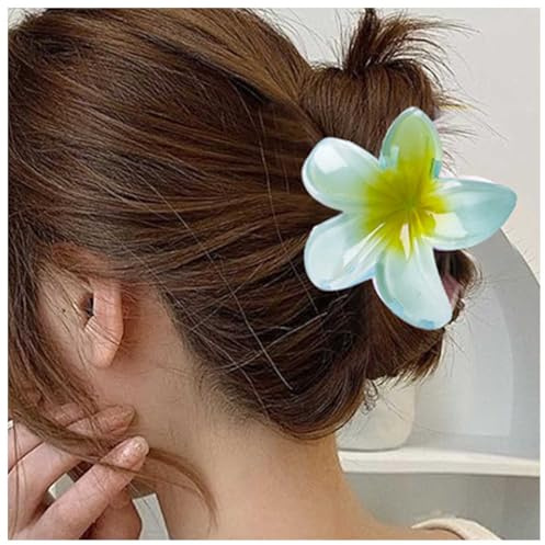 Cybche Pince à griffes de fleurs Pince à cheveux florale Bleu Griffe de cheveux de fleur acrylique Pince à cheveux fleurs Barrette à griffes à cheveux floraux porte fleur Blossom Hairs Accessoires