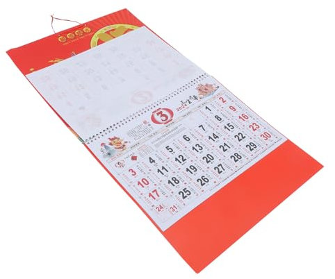 DOITOOL Calendrier à Suspendre Calendrier Chinois Mural Dragon Style Aléatoire