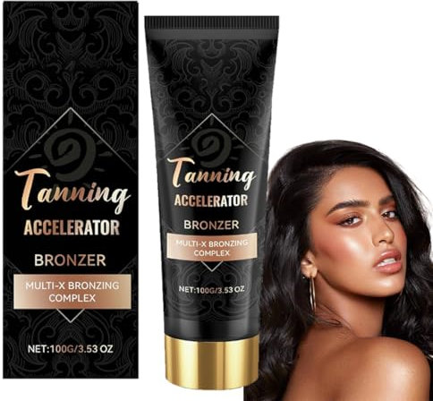 Lozione abbronzante scura, Black Caviar Lozione abbronzante scura, gel di tanning più veloce, Solarium Acceleratore Abbronzante, Solarium Crema Con Bronzer, Abbronzatura Scura Senza Strisce(100g)
