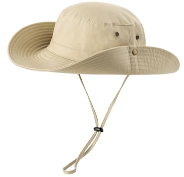 WANYING Kvinnor män utomhus solskydd hink hatt fiskarhatt bomull två sätt att bära för huvudomkrets 55–62 cm kamouflage, Enfärgad khaki, 55-62