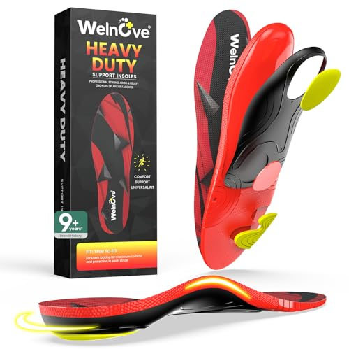 Welnove Solette Ortopediche per Uomo e Donna - Plantari per Supporto Arco Plantare, Fascite Plantare, Piedi Piatti, Sperone Calcaneare, XS-W: 35-37-24.5CM