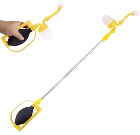 Kieselgur Zerstäuber Sprühflasche, Kieselgur Pulver Pulverzerstäuber, 29-109CM Verstellbare Verlängerungsstange, Zerstäuber Sprühflasche Klein mit Airbag Pump für Diatomaceous Earth Algenkalk (Gelb)