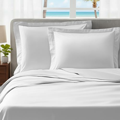 domus&trend Lenzuola Matrimoniale King Size 100% Raso di Puro Cotone - Set Completo letto compreso di lenzuolo sopra, sotto e federe, Made in Italy (King size)