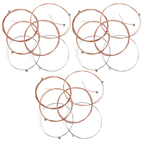 Gitarrensaiten Satz für Akustikgitarre, 3 Satz aus Edelstahl | Folk und Klassik, 6 Saitentypen, Leicht zu Montieren, Klare Klangqualität