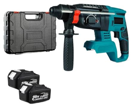 Trapano A Percussione Elettrico Ricaricabile A Batteria Brushless 2000W 10600IPM For Robusto E Facile Da Usare(2x5.0Ah Plastic)