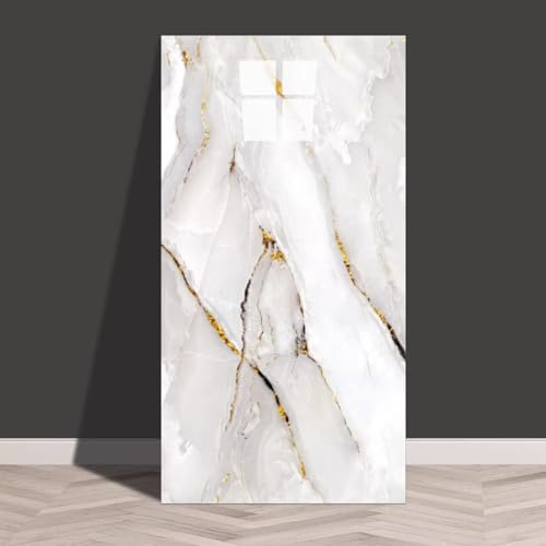Vibeo Marble Peel and Stick Tiles for Wall & Ceiling, Glossy Decor Cladding Tile with Self Adhesive, 23.6 x 11.8 Waterproof Backsplash Tile Sticker(Style C,50 pcs)
