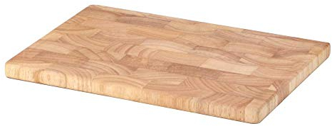 Continenta Gummibaum Stirnholz Profi Schneidebrett mit Mosaikmusterung, Tranchierbrett, Holzbrett ohne Füße, Größe: 26 x 18 x 1,5 cm