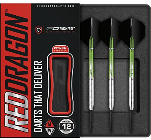 RED DRAGON Featherlite 2: 12g Tungsten Darts Set mit Flights und Schäfte