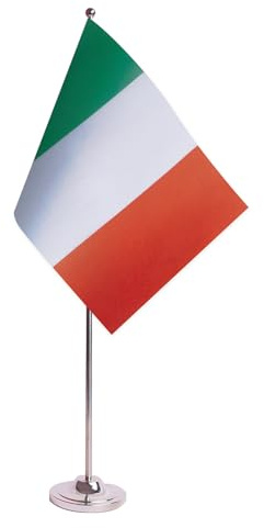 AZ FLAG Bordsflagga Italien 22x15 cm Bordsbanér Italiensk Satin Metallfot