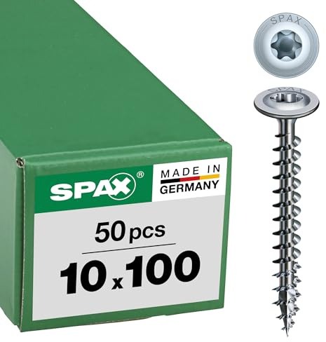SPAX Holzbauschraube, 10, 0 x 100 mm, 50 Stück, T-Star Plus, Tellerkopf, Teilgewinde, 4CUT, Wirox A3J, 0251021001005, 10 Stück, 251011001005