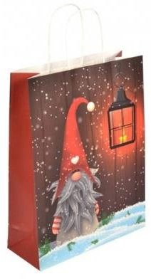 10 Stück Geschenktasche aus KraftpapierWilli Wichtel groß, Papiertragetasche, Weihnachtstasche, Papiertasche, Tragetasche