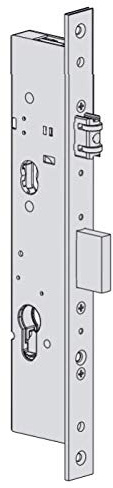 Serratura meccanica CISA art. 4925035 entrata 35 a cilindro da infilare per montanti Multitop Pro frontale 22×3 mm in acciaio inox catenaccio e rullo, rullo regolabile