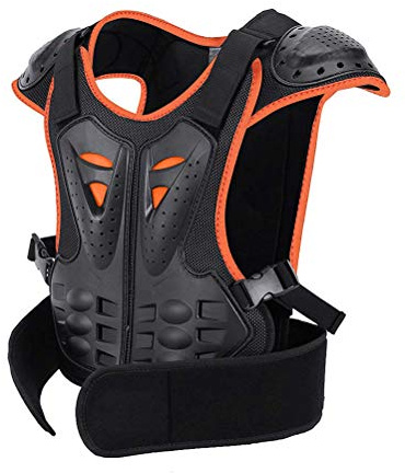 Barn Armor väst bröstryggskydd ryggstöd skyddande utrustning jackor skydd tröja för motorcykel dirtbike motocross skidåkning snowboard Orange L