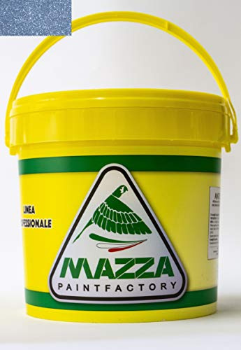 MAZZA Pittura Decorativa Per Interni Brillantinata Glitterata Lt 5 Diamante Colorificio Vernice Brillantini Glitter Muro Idropittura Murale Colorata (Grigio Azzurro Dm 5033)
