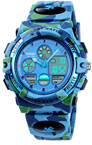 Dayllon Armbanduhr Kinder Junge Digital Outdoor Sport 50 M Wasserdicht Watch for Kids Analoge Uhr mit Wecker 12/24 h Stoppuhr LED Licht Kinder Uhren für Jungs
