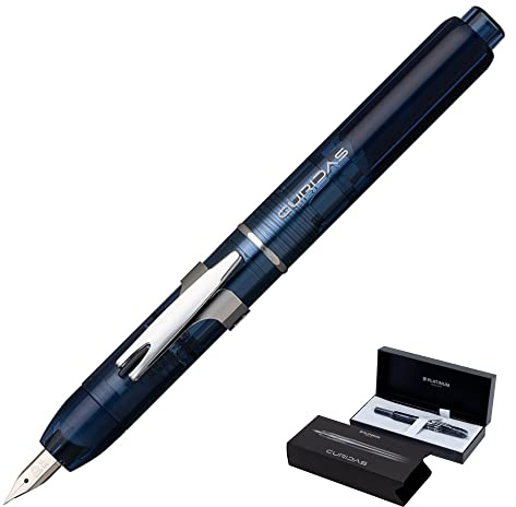 PLATINUM Curidas PKN7000-50M Füllfederhalter/M Medium/Einziehbar/Blau/Handgefertigt/mit Geschenkbox/Füllhalter, 1 Stück (1er Pack)