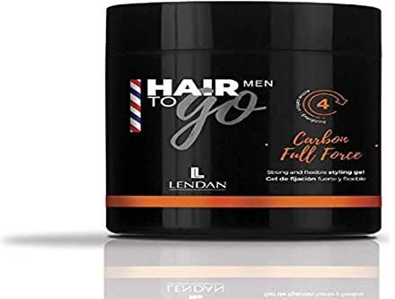 LENDAN - Gel Fijador de Pelo - Hair To Go Men Carbon Full Force - 500 ml - con Carbón Vegetal Activo - Fijación Fuerte y Flexible - Efecto Mojado - Larga Duración - Cuidado Capilar