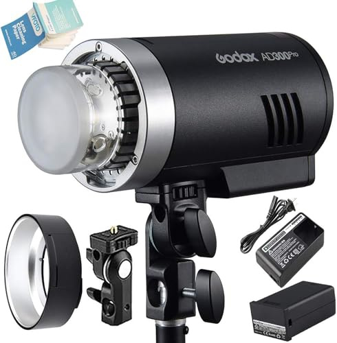 Godox AD300Pro AD300 Pro Blitz 300w 2.4G TTL Flash Strobe Speedlite1/8000 HSS, 320 Vollleistung 5600±100K Stabile Farbe 2W Modellleuchte für Nikon Canon Sony Fuji Olympus Panasonic Kamera