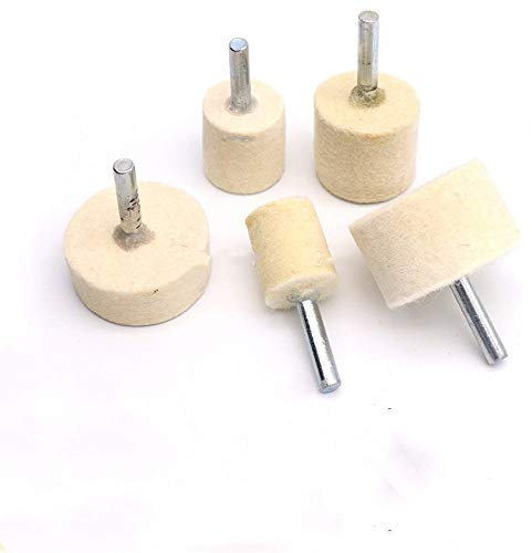 1X 6mm Shank 20-40mm Pad Wool Felt Polishing Buffing Wheel Grinding Head Metals Rotary Tools Wheels Tool Drill Electric Grinder,25mm