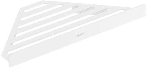 hansgrohe AddStoris - Duschablage, Duschkorb, Eckregal Bad, Duschregal Ecke, Seifenkorb, Seifenablage Dusche, Badezimmer Zubehör, Mattweiß, 41741700