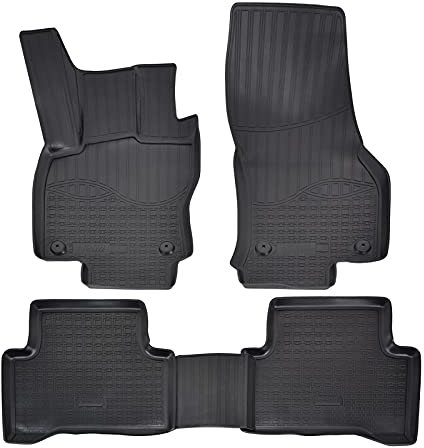 J&J AUTOMOTIVE | 3D Gummimatten Auto Matten Fussmatten Kompatibel mit Touran 2, ab 2015, Rand cca 4cm, Allwetter, 4Tlg, Premium Qualität