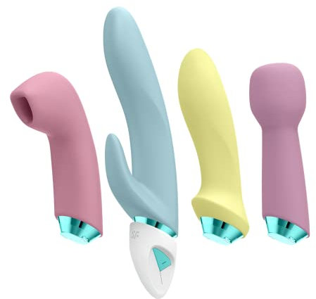 Satisfyer Fabulous Four Vibrator-Set | Vielseitiges Sexspielzeug-Set für Frauen | Mit Vibrator, Druckwellenvibrator, Rabbit & Massagegerät | Wasserdicht (IPX7) | Erotische Stimulation