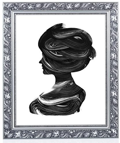 Monframe Barockrahmen 20x20 cm Silber - Echtholzrahmen Venezia - Bilderrahmen mit Acrylglas