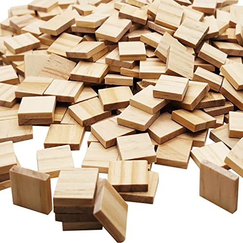 XYSMZM 300 Stück Blanko-Buchstabenfliesen, unlackierte Holzstücke | Scrabble-Fliesen aus Holz für Bastelbedarf, Dekoration
