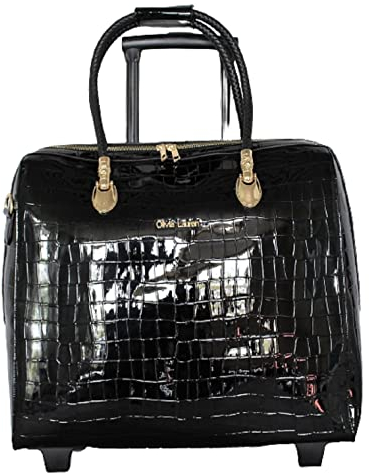 Bowatex Leichte Damen Aktentasche Laptoptrolley im Design Schwarz