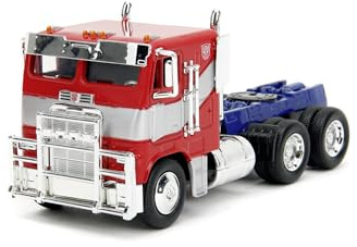 Jada Toys Transformers T7 Optimus Prime Truck Die-Cast Fahrzeug mit Freilauf 1:32 – Sammler Modellauto aus dem Transformers 7 Film