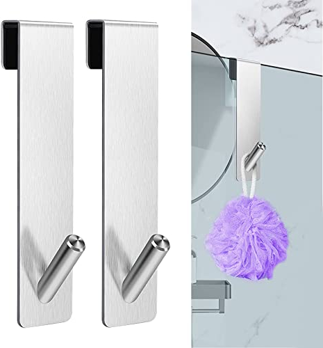 Cimown Türhaken für Duschwand - Einhängen Duschhaken - Duschhaken ohne Bohren - Edelstahl Handtuchhaken