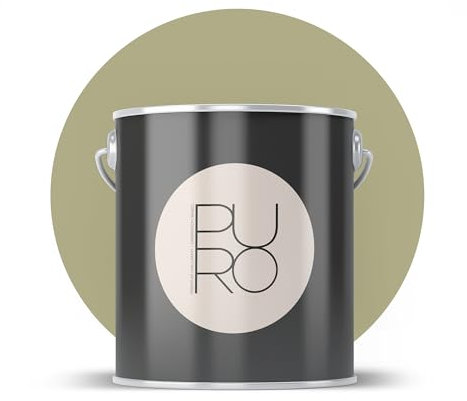 Livingwalls PURO Premium Wandfarbe c6008 - Malerfarbe für Wohnräume und Arbeitszimmer mit sehr hoher Deckkraft - matte hochwertige in Grün - 2,5l