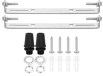 PATIKIL Support de Fixation Plafonnier 130mm 2pcs avec Vis Rondelle Écrou | Lumière Luminaire Montage Support Plaque, Acier Barre Transversale, pour suspensions Mur Lumière 2 Ensemble Trousse